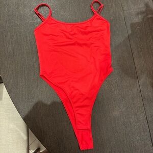 SHEIN Red Body Suit with Open Back